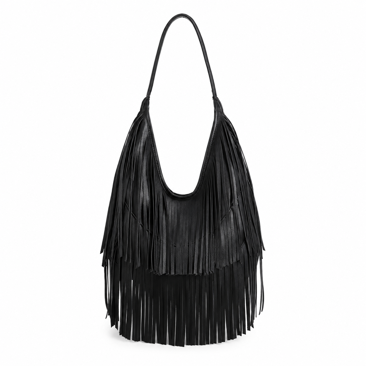 Cartera flecos negra
