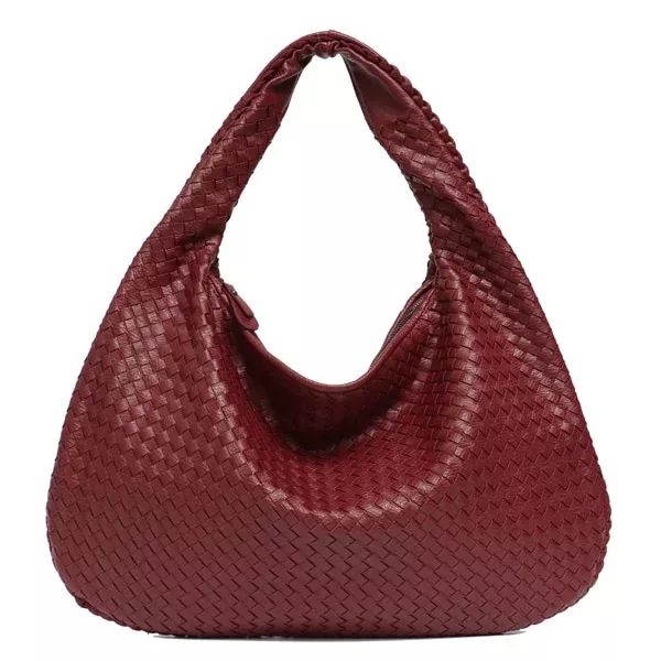 Cartera Mujer Ecocuero Trenzada - BORDO
