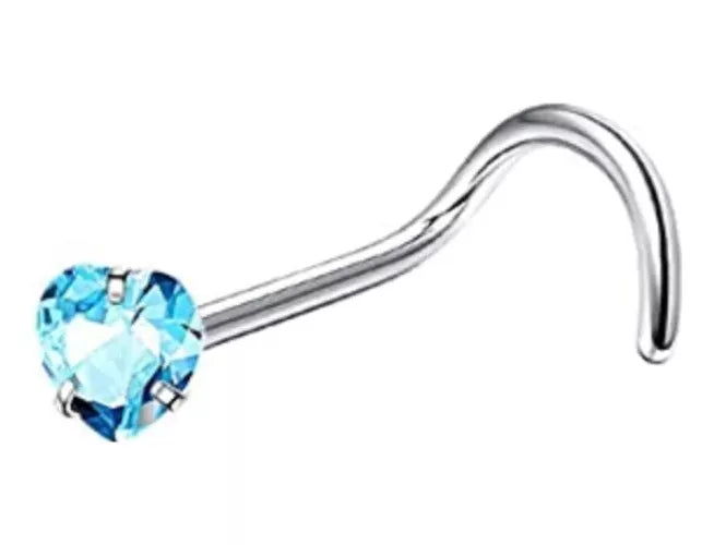 Piercing Nariz Brillo Corazón Acero - 4 Colores