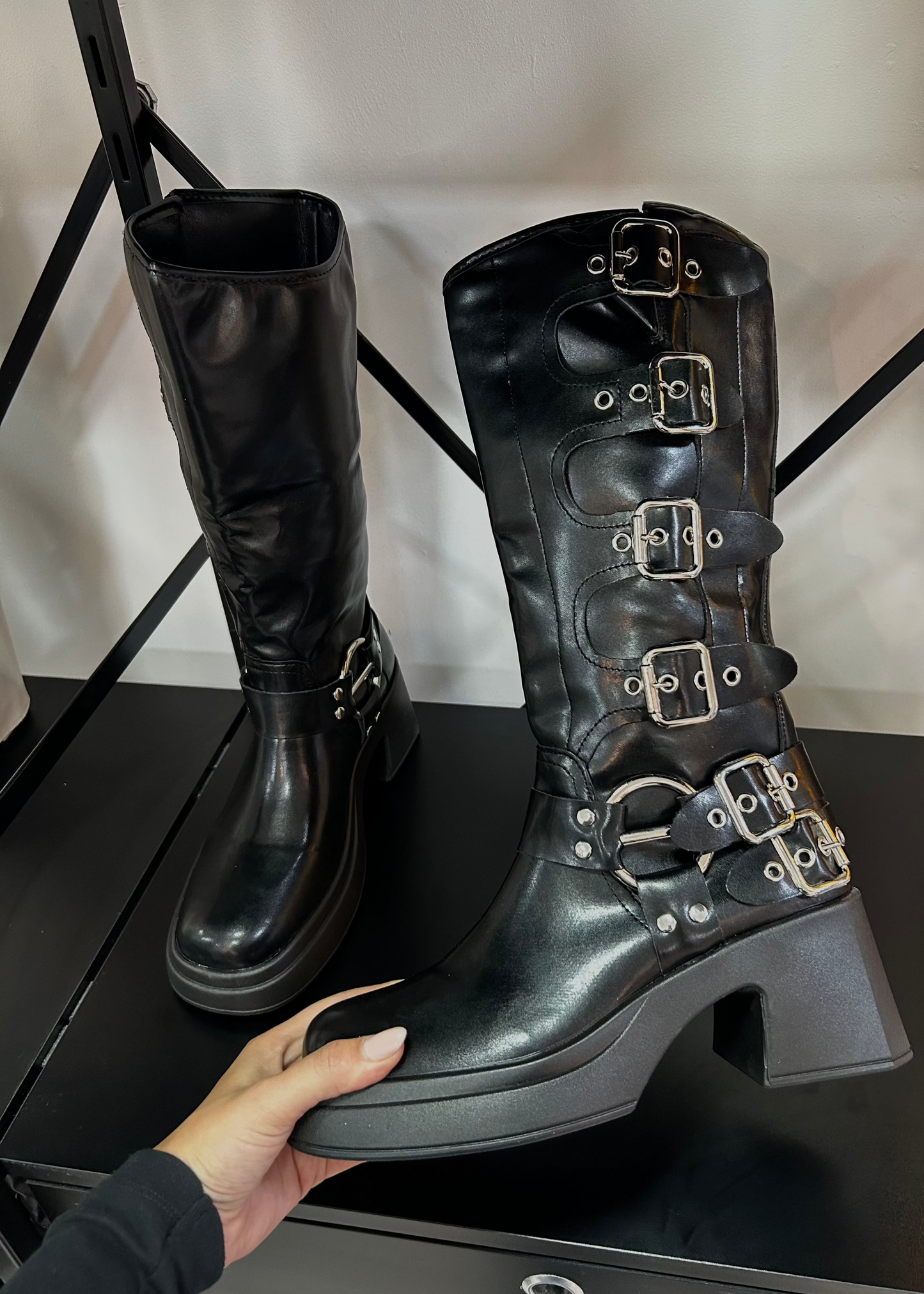 Bikerboots Full Hebillas - NEGRO