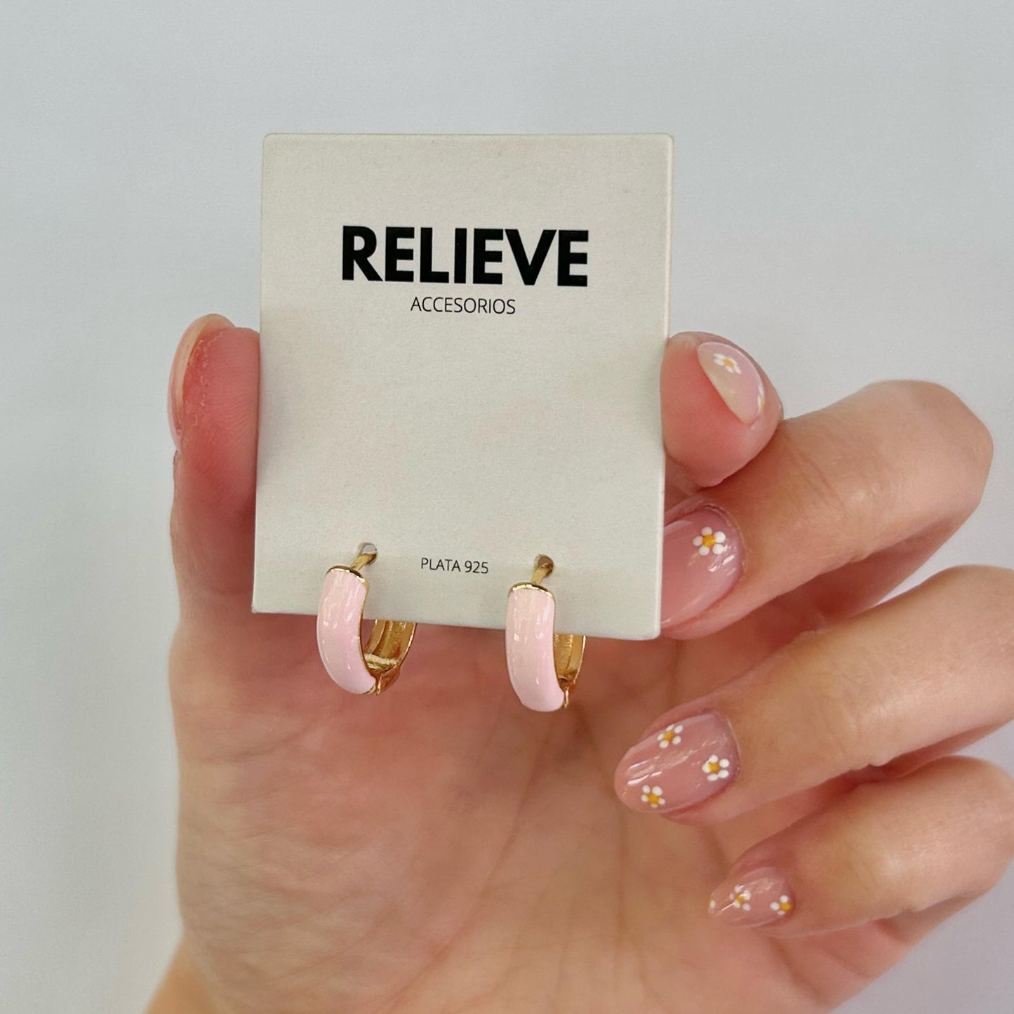 AROS Plata 925 Dorados- SHINY ROSA (PAR)