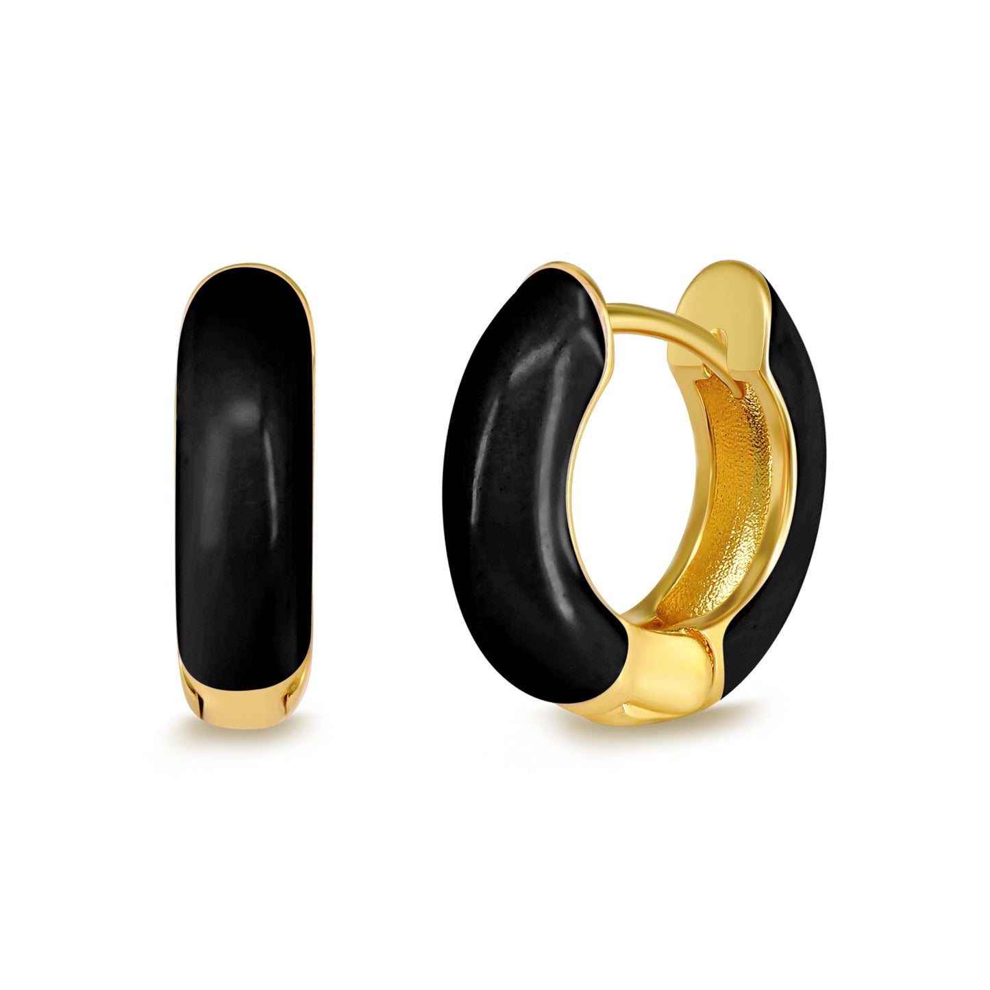 Aros Plata 925 Mujer - SHINY NEGROS