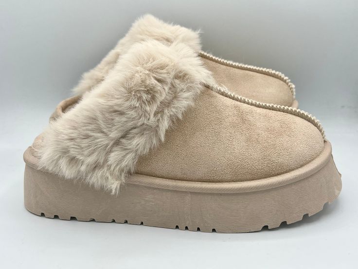 Pantubotas Con Peludo - BEIGE
