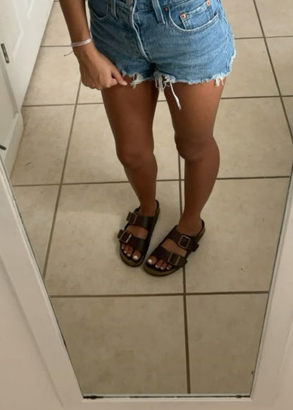 Sandalias Tiras Mujer - MARRÓN