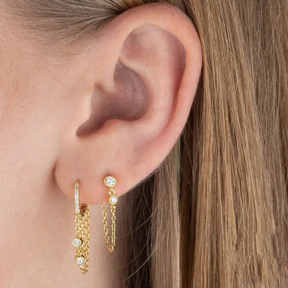 aritos aros con circonias colgantes elegantes mujer dama accesorios symphorine homini