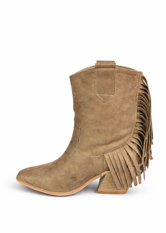 Botas Texanas Flecos - Beige