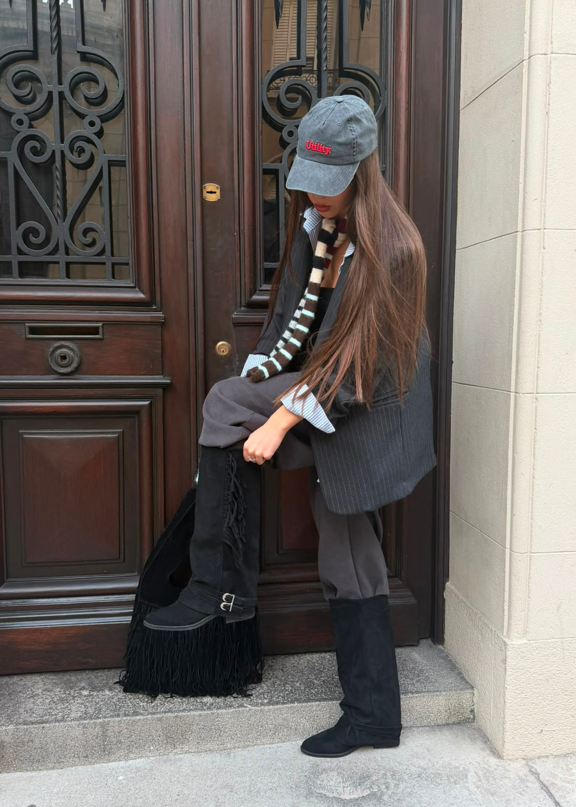 Botas Mujer Cow Flecos - Negras