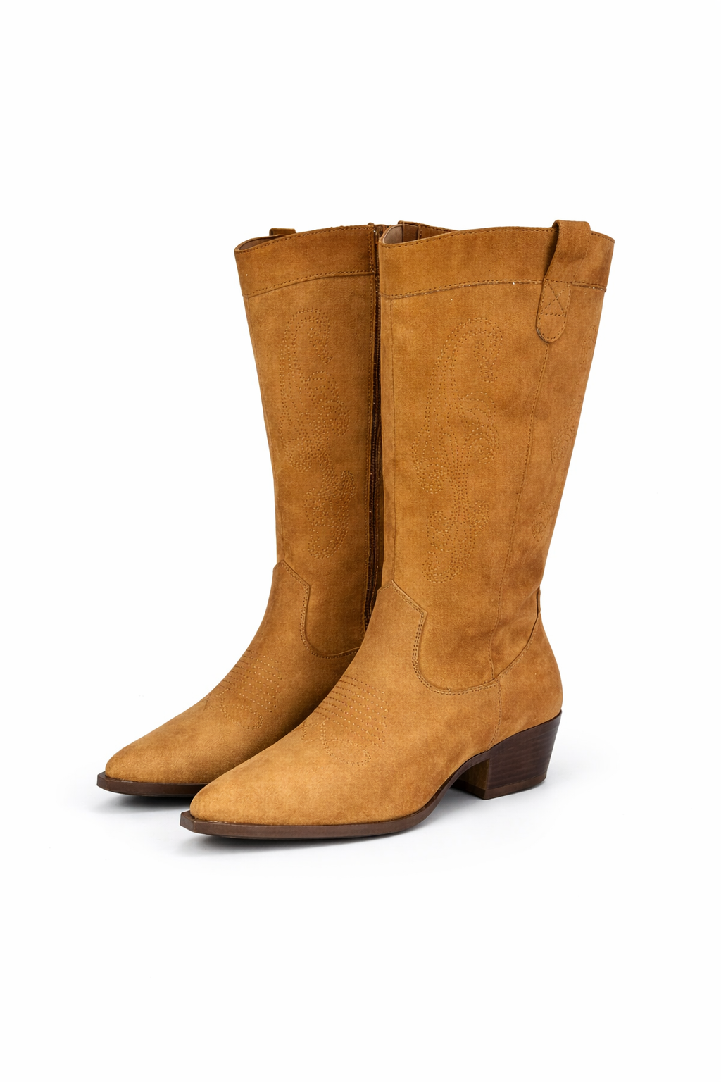 Botas Texanas Bordada - Camel