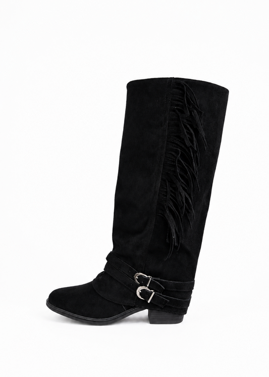 Botas Mujer Cow Flecos - Negras