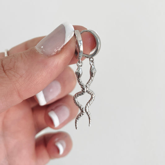 Aros plata 925 mujer Caravanas con forma de serpiente