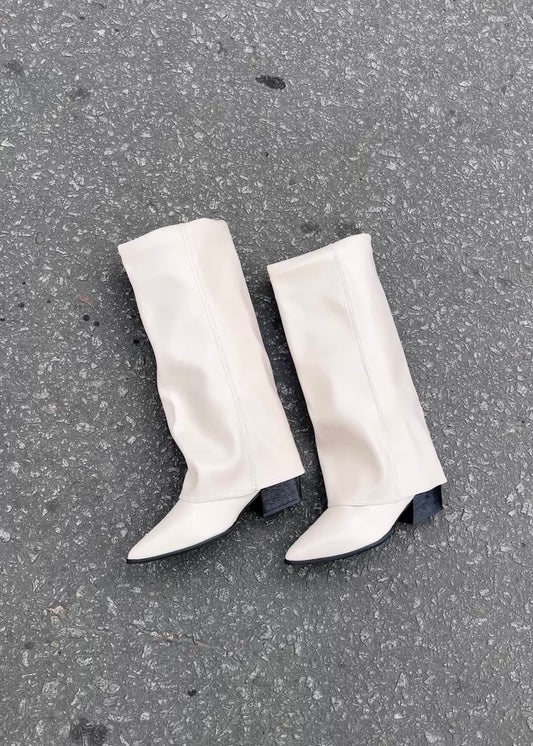 Botas Mujer Blanco Hueso - SHARK RECTAS
