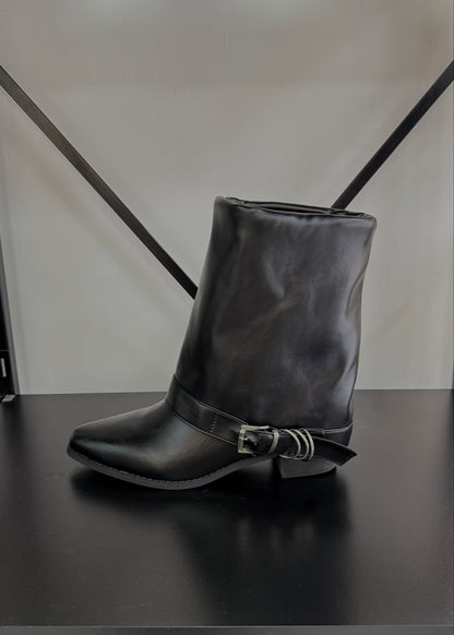 Botas Mujer En Punta Negras