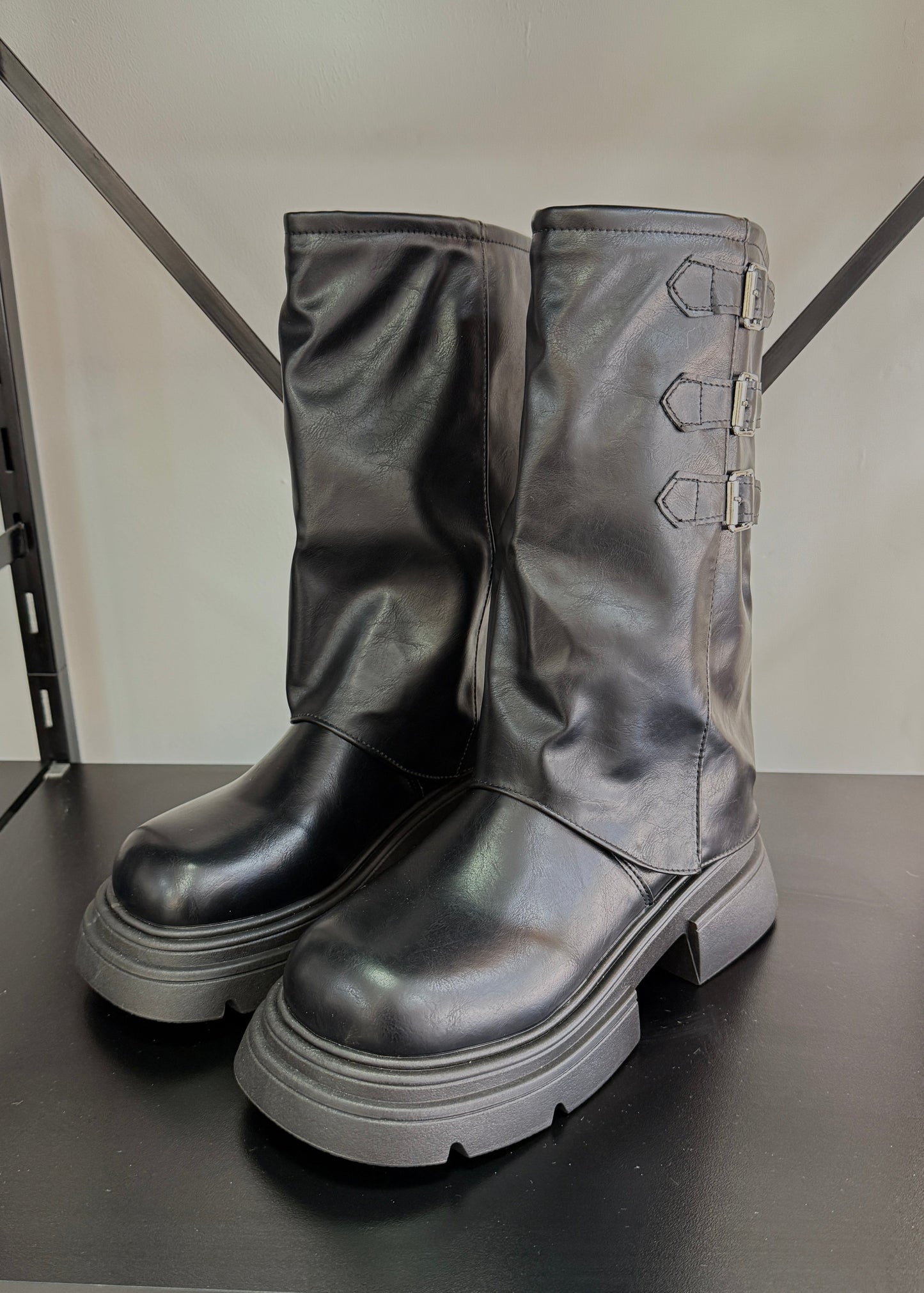 Botas Mujer Tres Hebillas - Negro