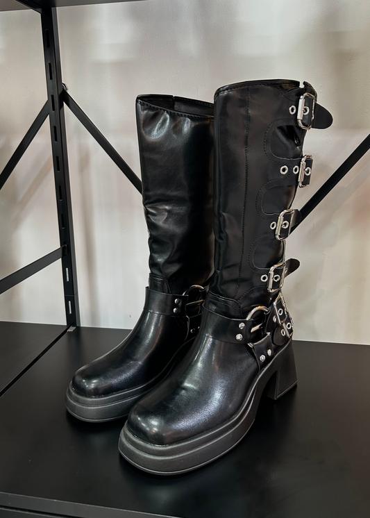 Bikerboots Full Hebillas - NEGRO