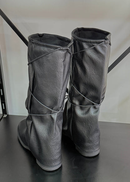 Botas Mujer Bucaneras Cuerdas - Negras