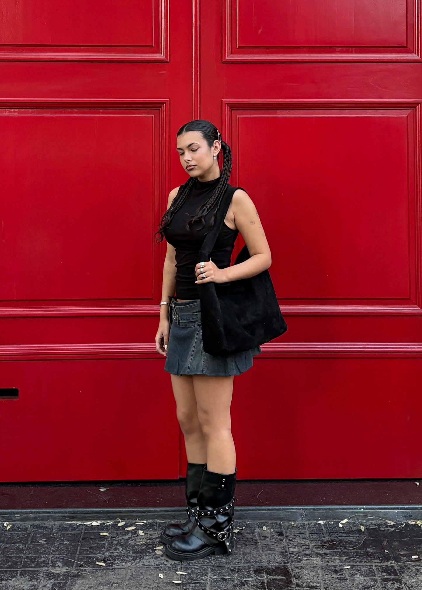 Cartera Mujer - GAMUZA NEGRA