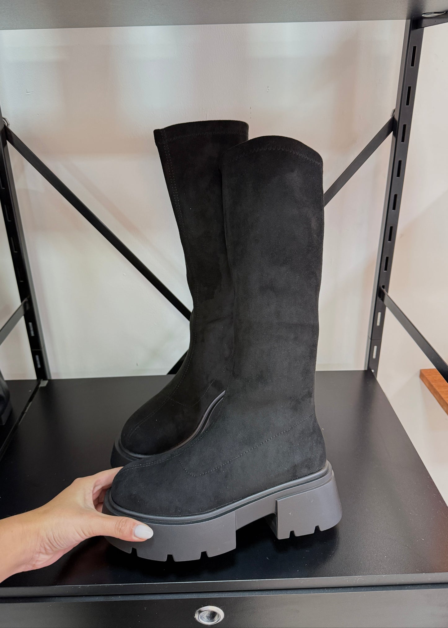 Botas Mujer bucanera Tela - Negro