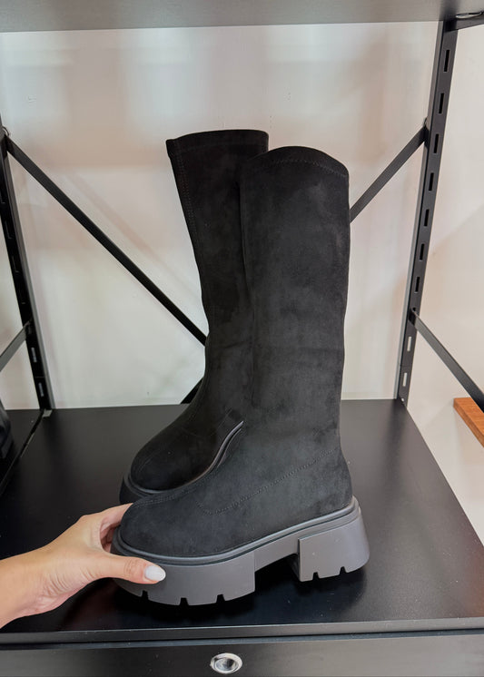 Botas Mujer bucanera Tela - Negro