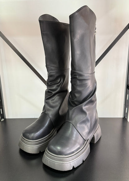 Botas Mujer Bucaneras con Polainas - NEGRO