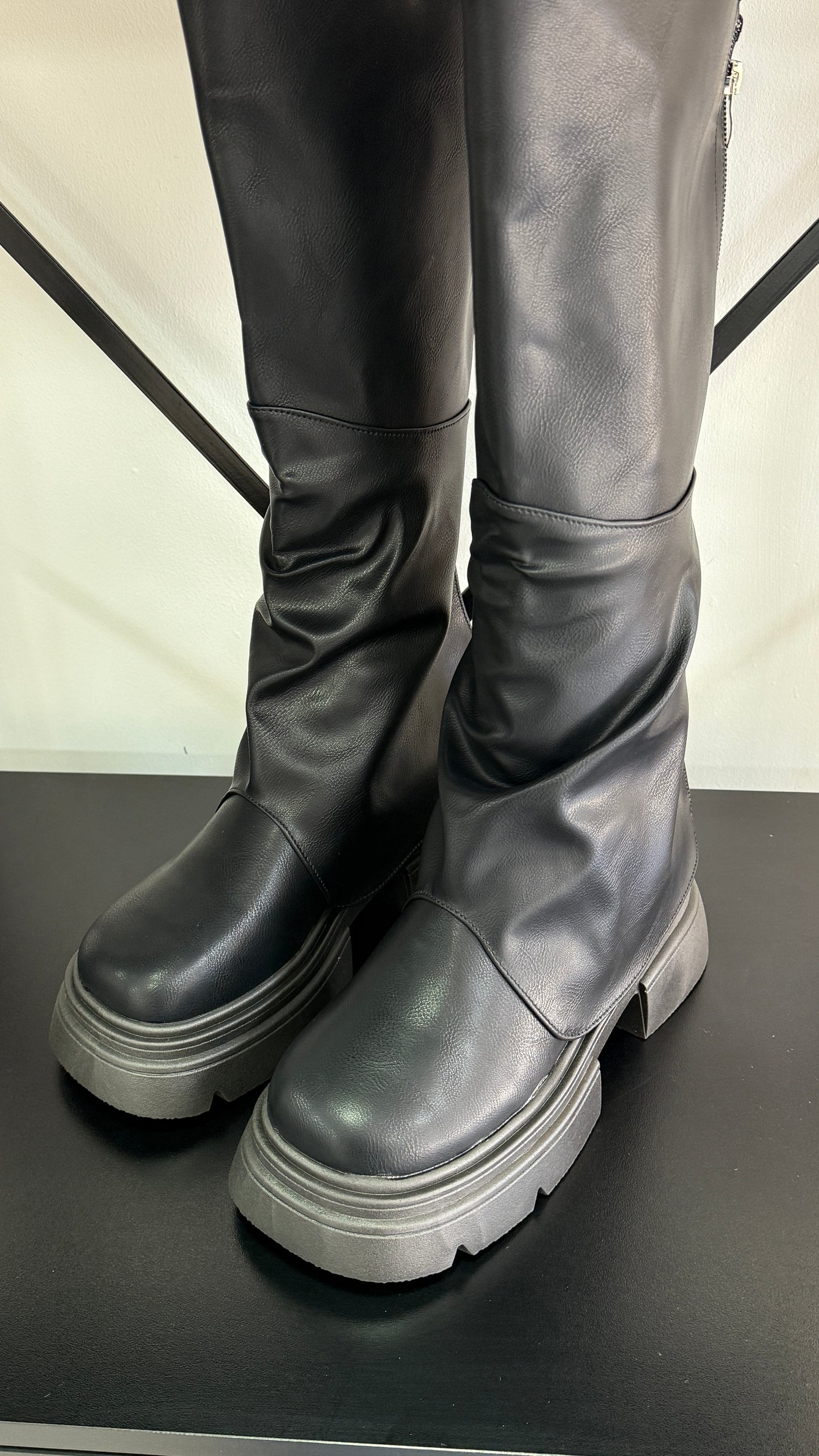 Botas Mujer Bucaneras con Polainas - NEGRO