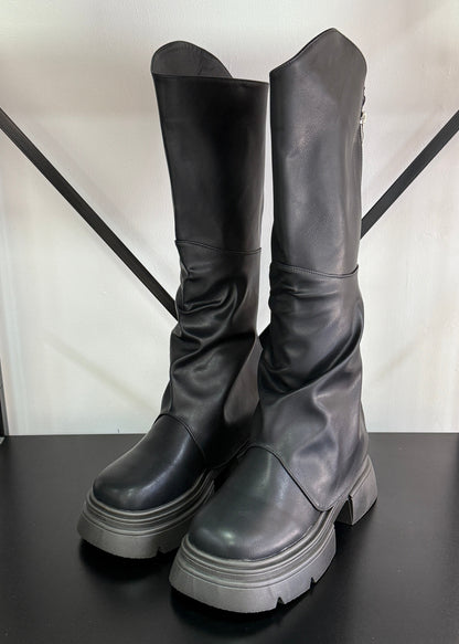 Botas Mujer Bucaneras con Polainas - NEGRO