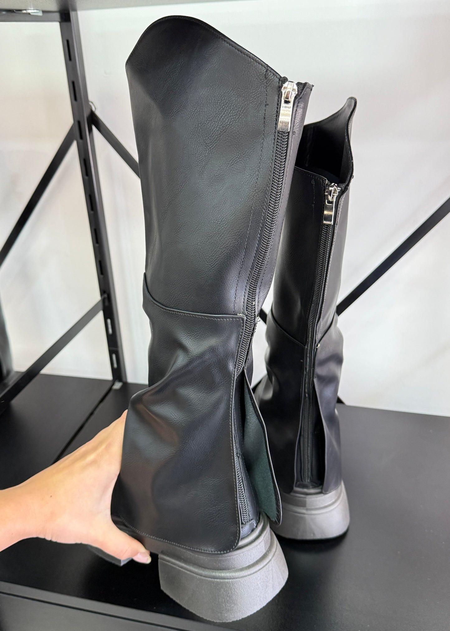 Botas Mujer Bucaneras con Polainas - NEGRO