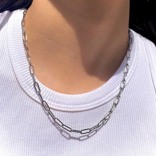 collar de acero eslabones mujer dama cadena