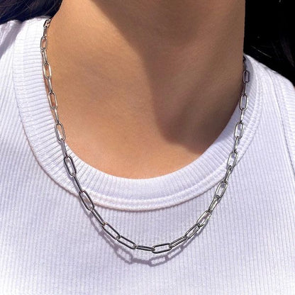 collar de acero eslabones mujer dama cadena