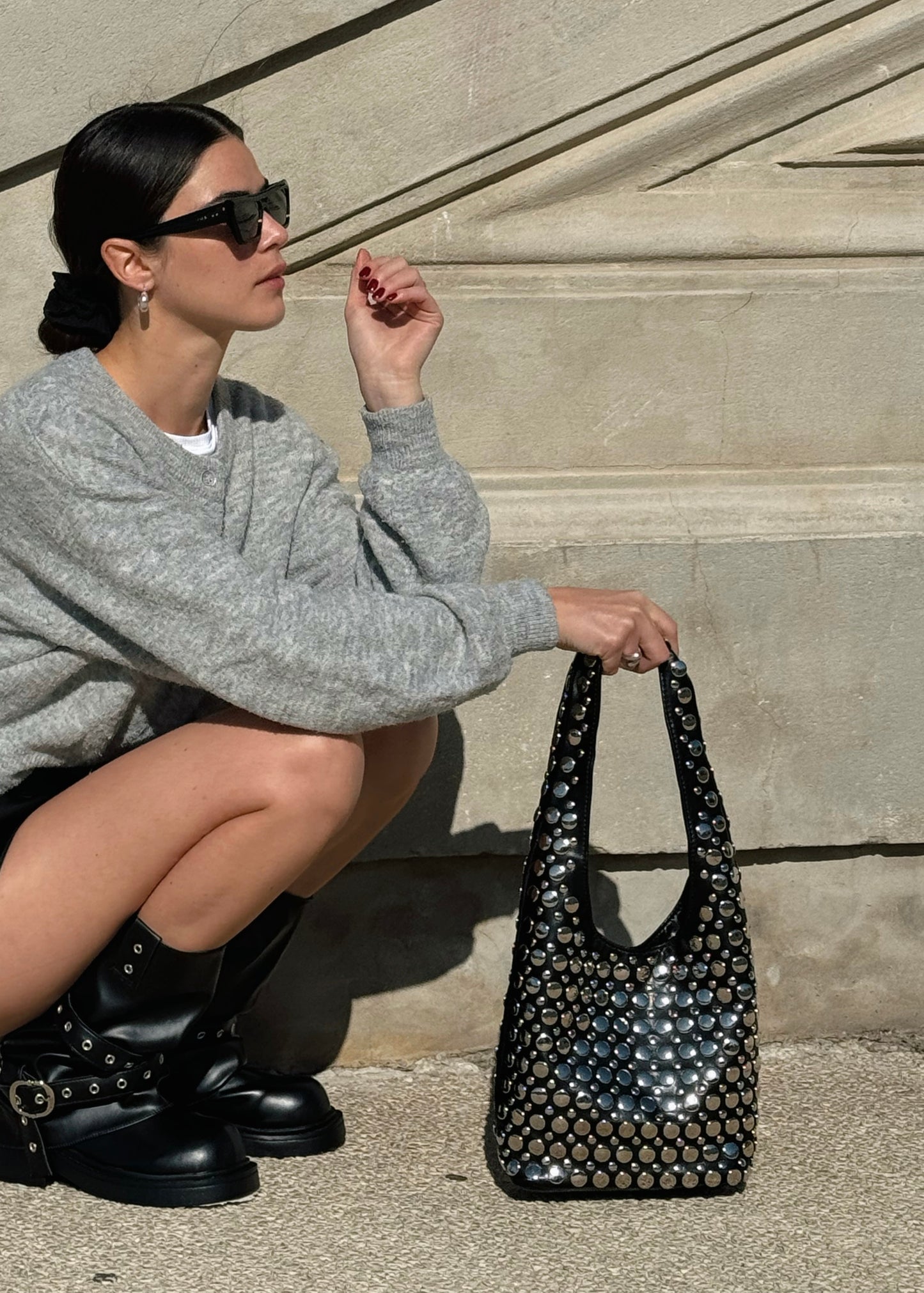 Cartera Mujer - FULL TACHAS NEGRA