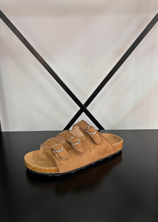 Sandalias Tres Tiras - Marrón