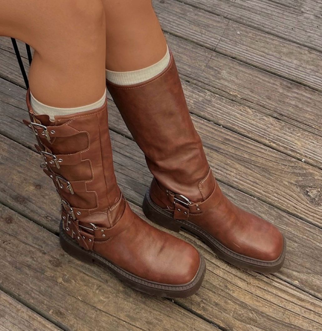 Bikerboots Full Hebillas Marrón