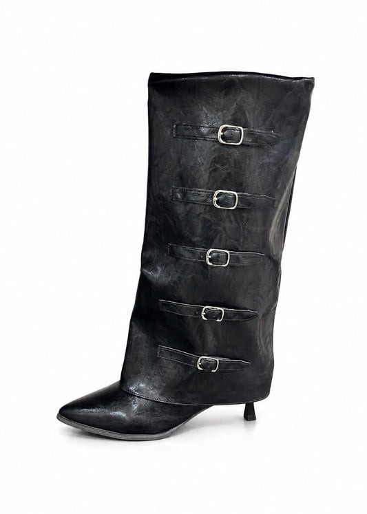 Botas Kitten Hebillas - NEGRO