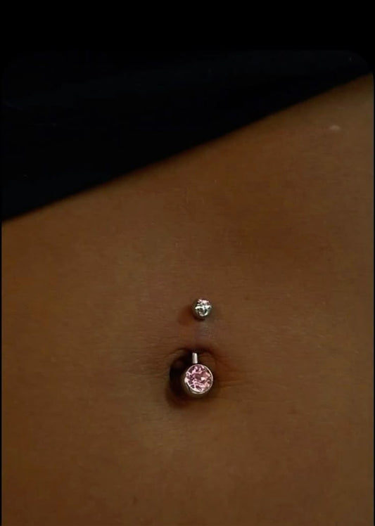 PIERCING OMBLIGO ROSA