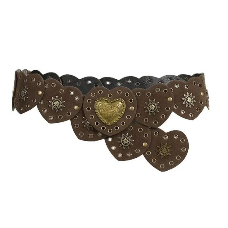 Cinto Mujer - Boho Corazones Marrón