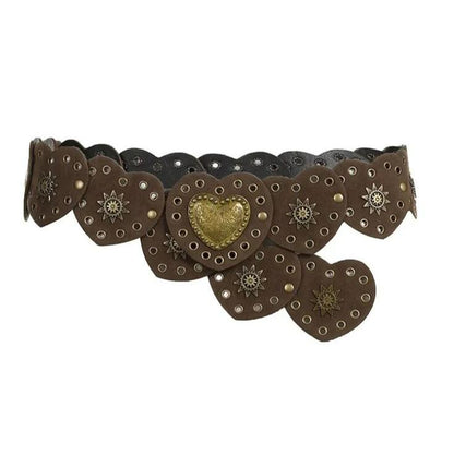 Cinto Mujer - Boho Corazones Marrón