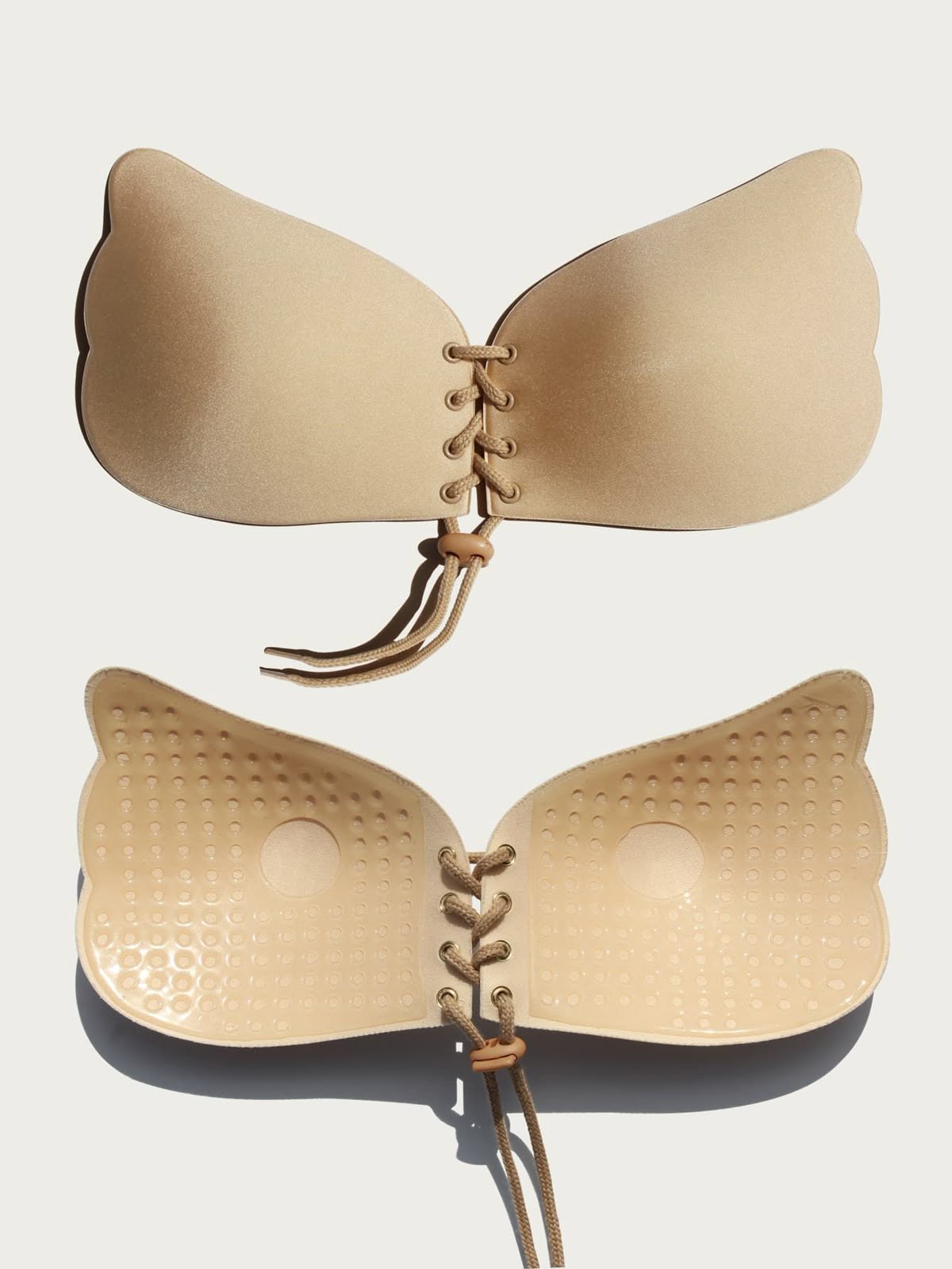 Bra de tela con cordón - Beige
