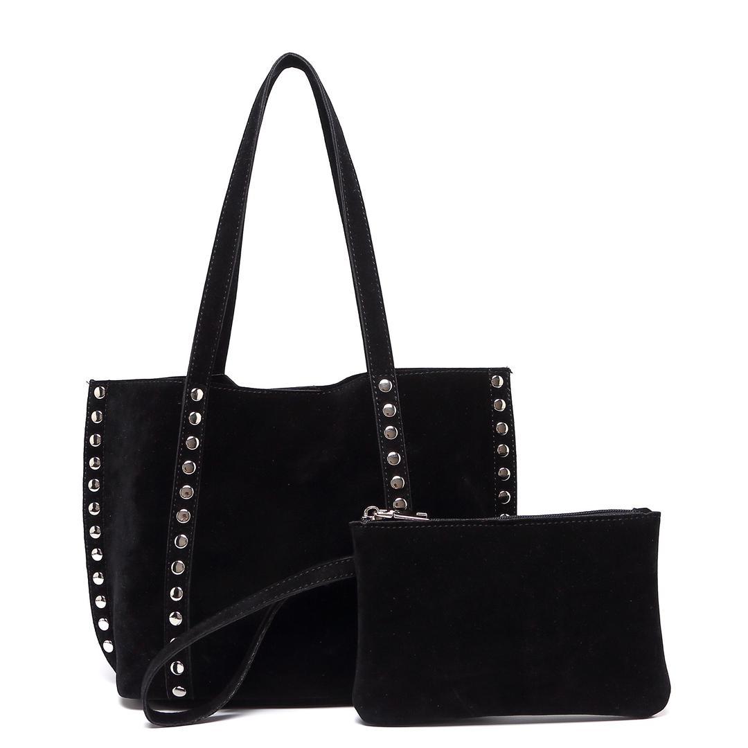 Cartera Negra con tachas Mid-size