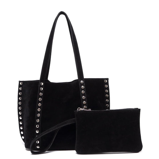 Cartera Negra con tachas Mid-size
