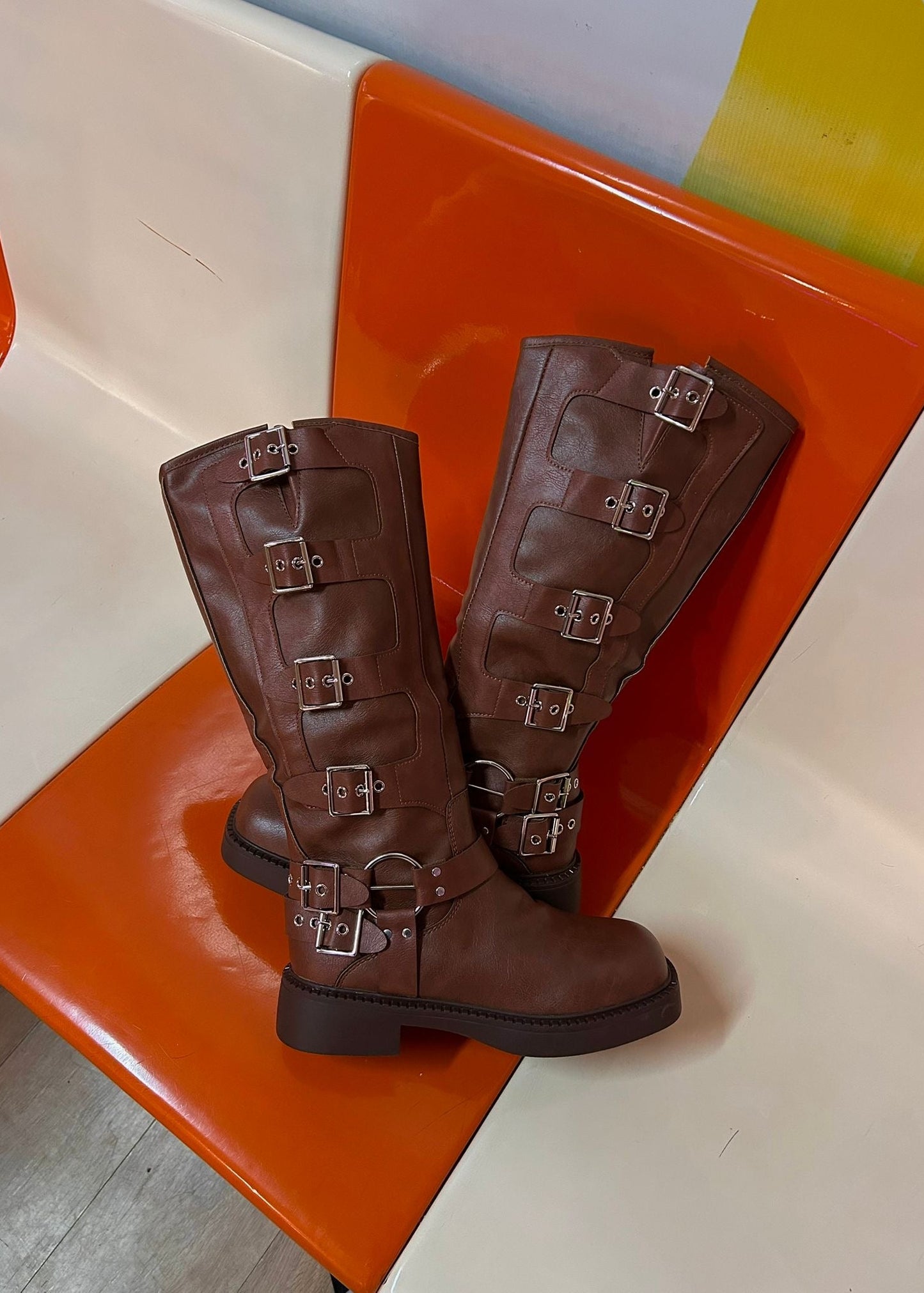 Botas Mujer Bikerboots - FULL HEBILLA MARRÓN