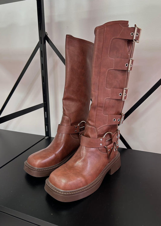 Bikerboots Full Hebillas Marrón