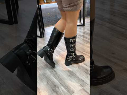 Bikerboots Full Hebillas - NEGRO